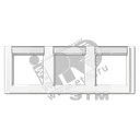 Рамка 3 поста с полем для надписи белая JUNG