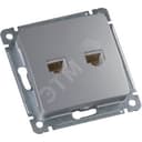 MASTER Розетка компьютеная и телефонная скрытой установки, в рамку, серебро HEGEL