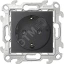 Розетка 2К+З Schuko без штор, графит