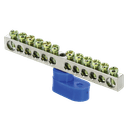 Шина "0" N (6x9мм) 12 отв. цинк синий угловой изолятор EKF PROxima