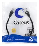 Патч-корд Cabeus PC-UTP-RJ45-Cat.5e-0.3m-BK (U/UTP, CAT.5E, PVC, 0.3 м, черный) (7658c)