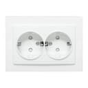 Розетка 2-м СП Минск 16А IP20 с заземл. защ. шторки бел. Basic EKF ERR16-128-100