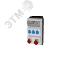 Комбинация розеток , Вход М40, клеммы, УЗО 4P/63A/30mA, 1xCEE32A5p, 1xCEE16A5p, 3xSchuko16A, IP44. 00-00033744 AlpenBox