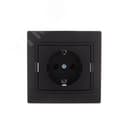 MIRA Розетка с/з керамика чёрный бархат со вставкой (10шт/120шт)