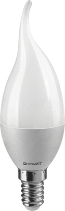 Лампа светодиодная 61 963 OLL-FC37-10-230-4K-E14-FR 10Вт свеча на ветру 4000К нейтр. бел. E14 750лм 220-240В ОНЛАЙТ 61963
