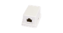 Розетка RJ-45, 1 порт, категория 5е, белая (10 шт/уп) NETLAN EC-UWO-1-UD2-WT-10