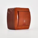 Ната Выключатель одноклавишный с подсветкой вишня