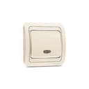 Выключатель 1-кл. СП Mimoza 10А IP20 с подсветкой крем./крем. Makel 25021