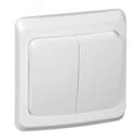 ЭТЮД Выключатель двухклавишный скрытый с подсветкой белый сх.5 BC10-006B Systeme Electric