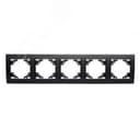 Рамка пятиместная горизонтальная, Эрна, черный Stekker