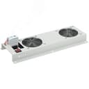 Панель вентиляторная с выключателем и термостатом 2 модуля серая