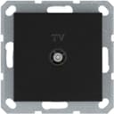 Розетка телевизионная проходная TV Ф9.5мм механизм антрацит Jasmart G6002B