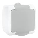 Розетка 1-м ОП Мурманск 16А IP54 с заземл. защ. шторки с крышкой сер. EKF EFR16-029-30-54