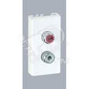 Connect Плата с 2-мя разъёмами RCA (чёрный красный) винты 225х45мм графит Simon