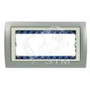 Рамка с суппортом на 8 узких модулей, S82C, алюминий - алюминий Simon