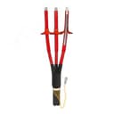 Муфта термоусаживаемая концевая наружной установки для трехжильного кабеля с СПЭ-изоляцией с ПРОВОЛОЧНЫМ экраном, БЕЗ БРОНИ, на напряжение до 10 кВ включительно 3ПКНТпН-10-35...50-КПЭ (с наконечниками) ЭРГ