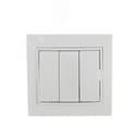 MIRA Выключатель трехклавишный белый с белой вставкой