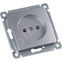 MASTER Розетка одноместная скрытой установки, в рамку, серебро