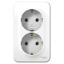 BLANCA розетка наружная двойная с заземлением без шторок с изолирующей пластиной, 16А, 250В, белый Systeme Electric
