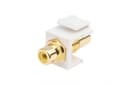 Вставка формата Keystone Jack с проходным адаптером RCA (желтый) Hyperline KJ1-RCA/YL-HG-WH