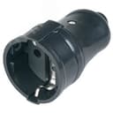 Гнездо штепсельное с заземлением черное 16А