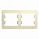 GLOSSA Рамка горизонтальная 2 поста бежевая