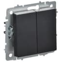 BRITE Выключатель 2-клавишный перекрестный 10А ВС10-2-3-БрЧ черный IEK