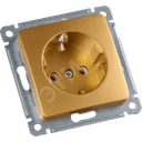 MASTER Розетка одноместная с заземляющим контактом, скрытой установки, в рамку, золото