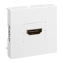 Розетка HDMI 45x45, 2 модуля, 1 гнездо, без индикатора, белая EKF