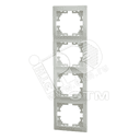 MIRA Рамка 4 поста вертикальная без вставок бежевая Lezard