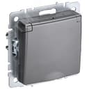 BRITE Розетка с заземлением с защитными шторками и крышкой 16А IP20 РСбш10-3-БрС сталь BR-R16-16-K46 IEK