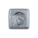 Розетка наружная с заземлением с изоляционной пластиной со шторками серебро