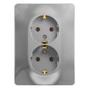 GLOSSA Розетка двойная с заземлением в сборе алюминий Systeme Electric