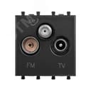 Avanti Розетка TV-FM-SAT модульная, , Черный матовый, 2 модуля