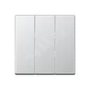 Клавиша 3-я для выключателей  без подсветки. Серия A500  Материал- термопласт  Цвет- алюминий