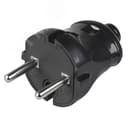 Вилка штепсельная черная 6А