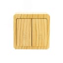 VIOLA Выключатель проходной двойной белёный дуб (12шт/144шт)