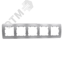 Рамка пятиместная, скрытой установки, цвет серебро