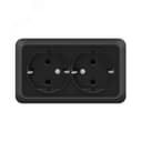 Розетка двухместная UNIVersal серия Олимп с/з, о/у, 16А, 220В, черная