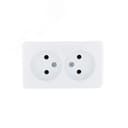 VIOLA Розетка двойная б/з закрытый корпус керамика белый (12шт/144шт)