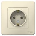 BLANCA скрытой установки розетка с заземлением без шторок, 16А, 250В, молочный Systeme Electric