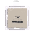 ATLASDESIGN USB РОЗЕТКА A + тип-C 45Вт высокоскор.заряд. QC,PD, механизм, ПЕСОЧНЫЙ
