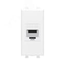 Avanti Компьютерная розетка RJ-45 без шторки модульная кат.5е экранированная Белое облако 1 модуль DKC