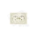 Валери Розетка двойная с заземлением скрытая 16А 220В бежевая