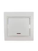 Выключатель 1-кл. СП Mira 10А IP20 с подсветкой с бел. вставкой бел. LEZARD 701-0202-111