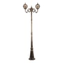 Светильник садовопарковый Feron PL3708 столб круглый 260W 230V E27 черное золото 11384
