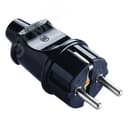 Вилка с заземлением черная