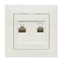 Валенсия розетка RJ-45+RJ11 2-местная белая EKF PROxima