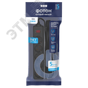 Сетевой фильтр SP 10-55ES, 5 м, 5 розеток, 10А, с выкл., с заземл., Черный ФОТОН