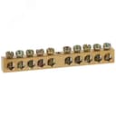 Шина NO-122-15 PEN земля-ноль 6х9мм 10/1 латунная с креплениями по центру